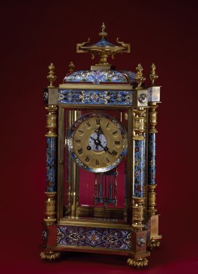 图片[1]-Copper plated enamel four Ming clock-China Archive